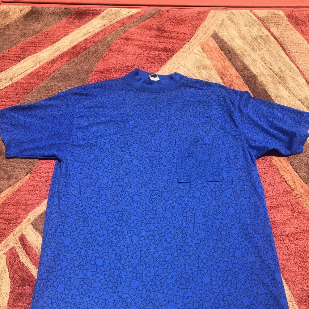 Blue geometric hi tech shirt